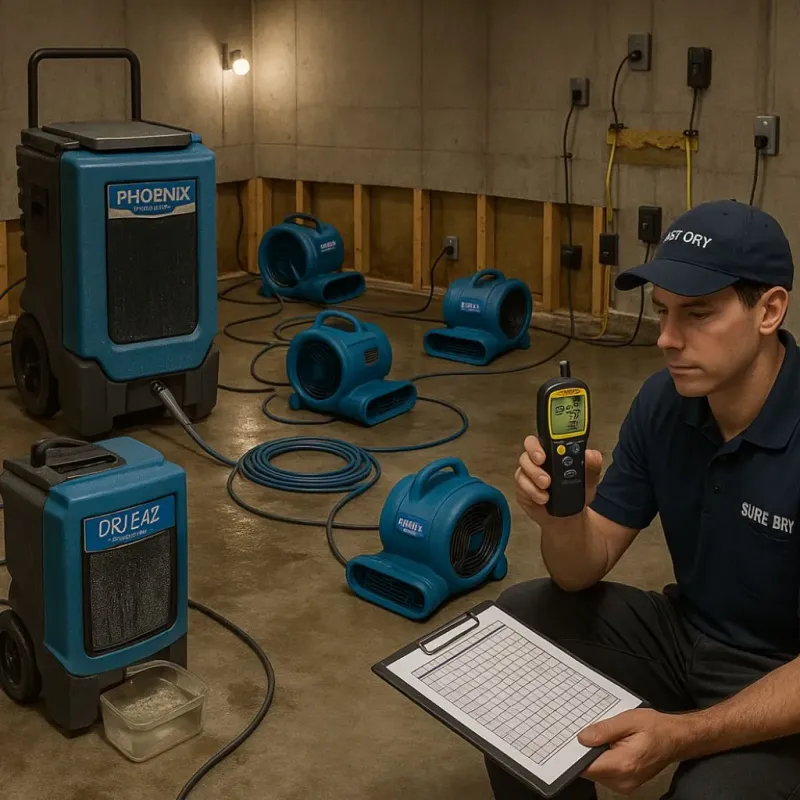 Structural Drying and Dehumidification process in Crestwood, IL